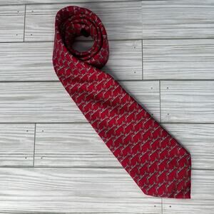 Vineyard Vines Men's Custom Collection John Hancock Red Silk Tie Made in USA